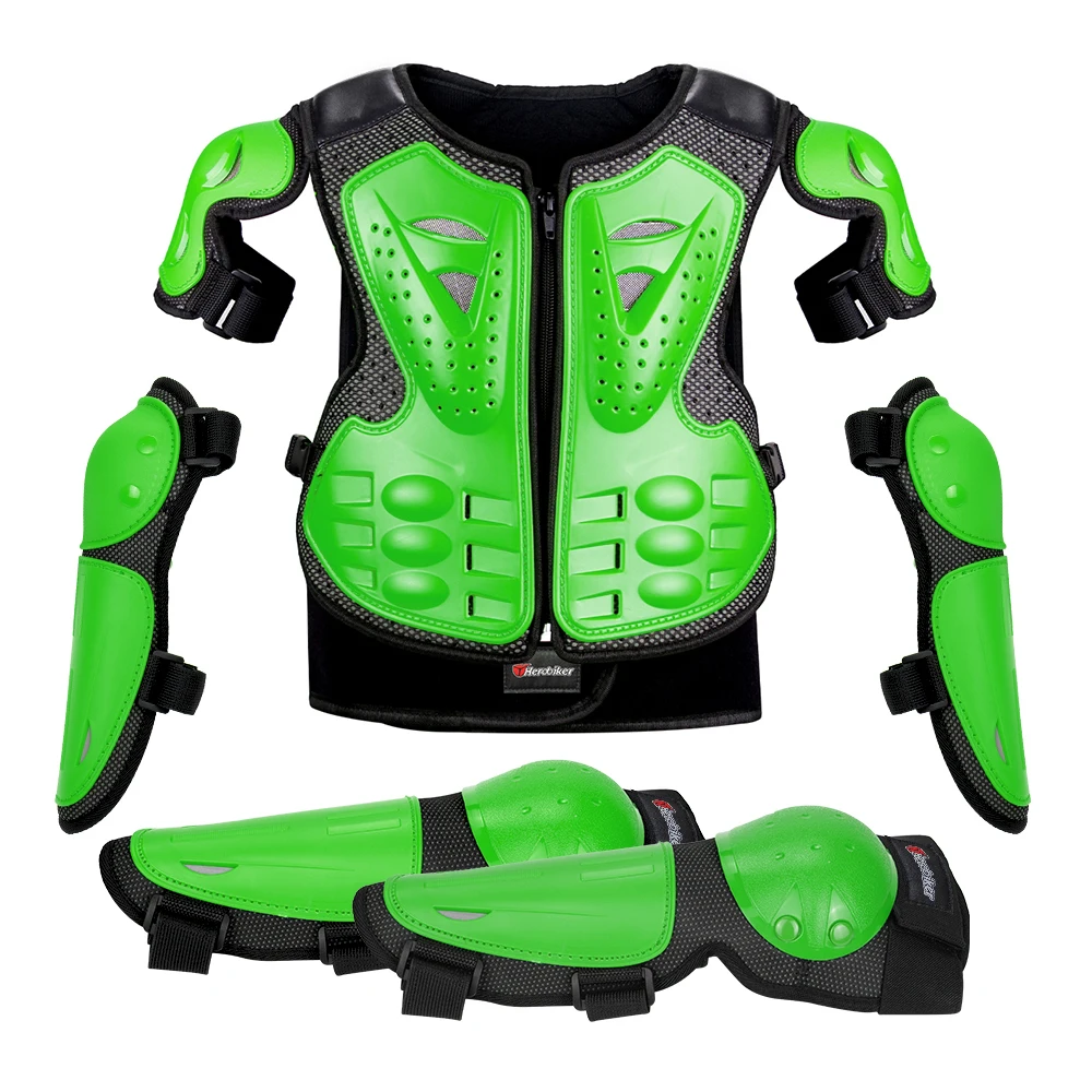 

Youth Children Full Body Protector Moto Full Armor Children Armor Kneepads Gear Chest Spine Protection For Height 0.85-1.7M