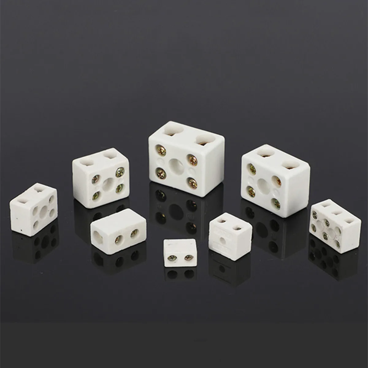 

High temperature resistant ceramic wiring terminal block 2/5/8/10 holes porcelain electric wire connector Electrical Equipment