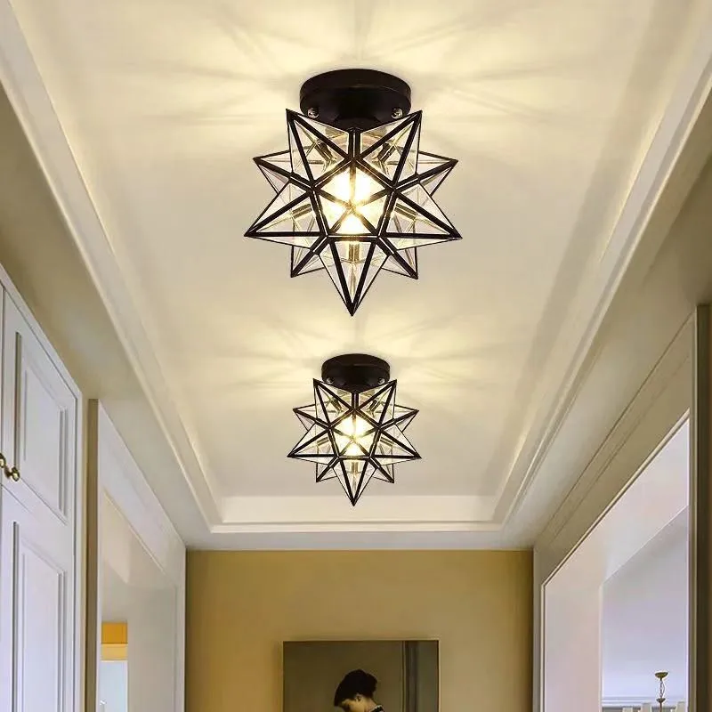 

Led modern crystal ceiling lamp corridor chandelier living room bedroom kitchen terrace lighting living room Pentagram