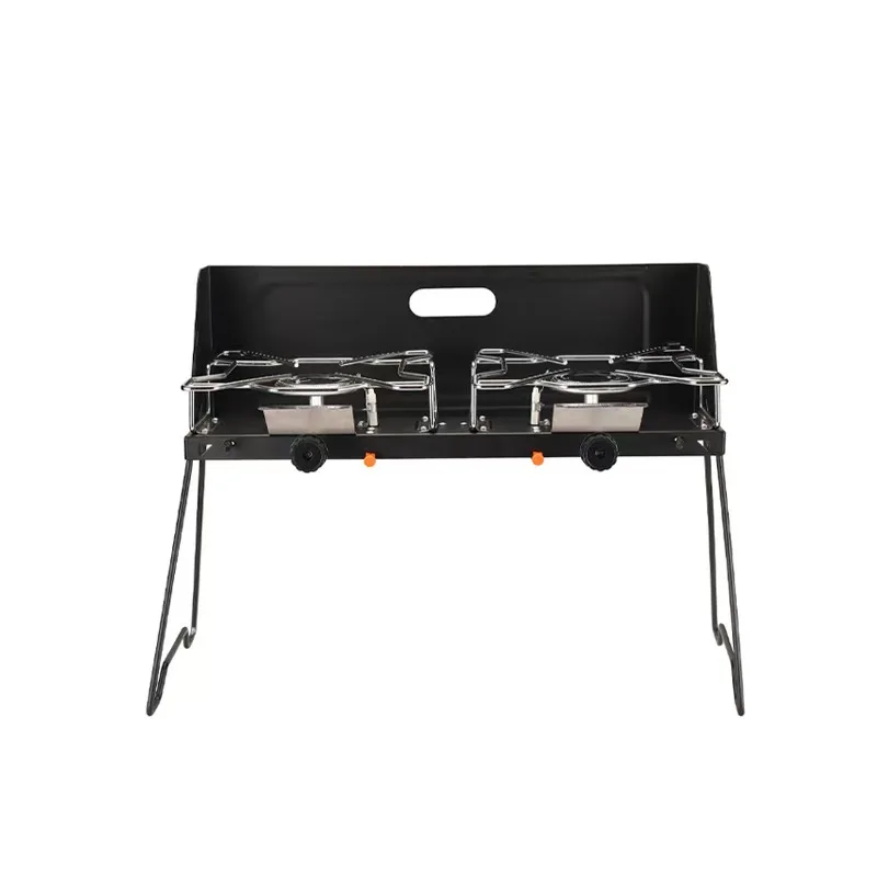 

Outdoor Picnic Portable Double Burner Gas Stove Self-driving Cassette Stove Folding Camping Stove