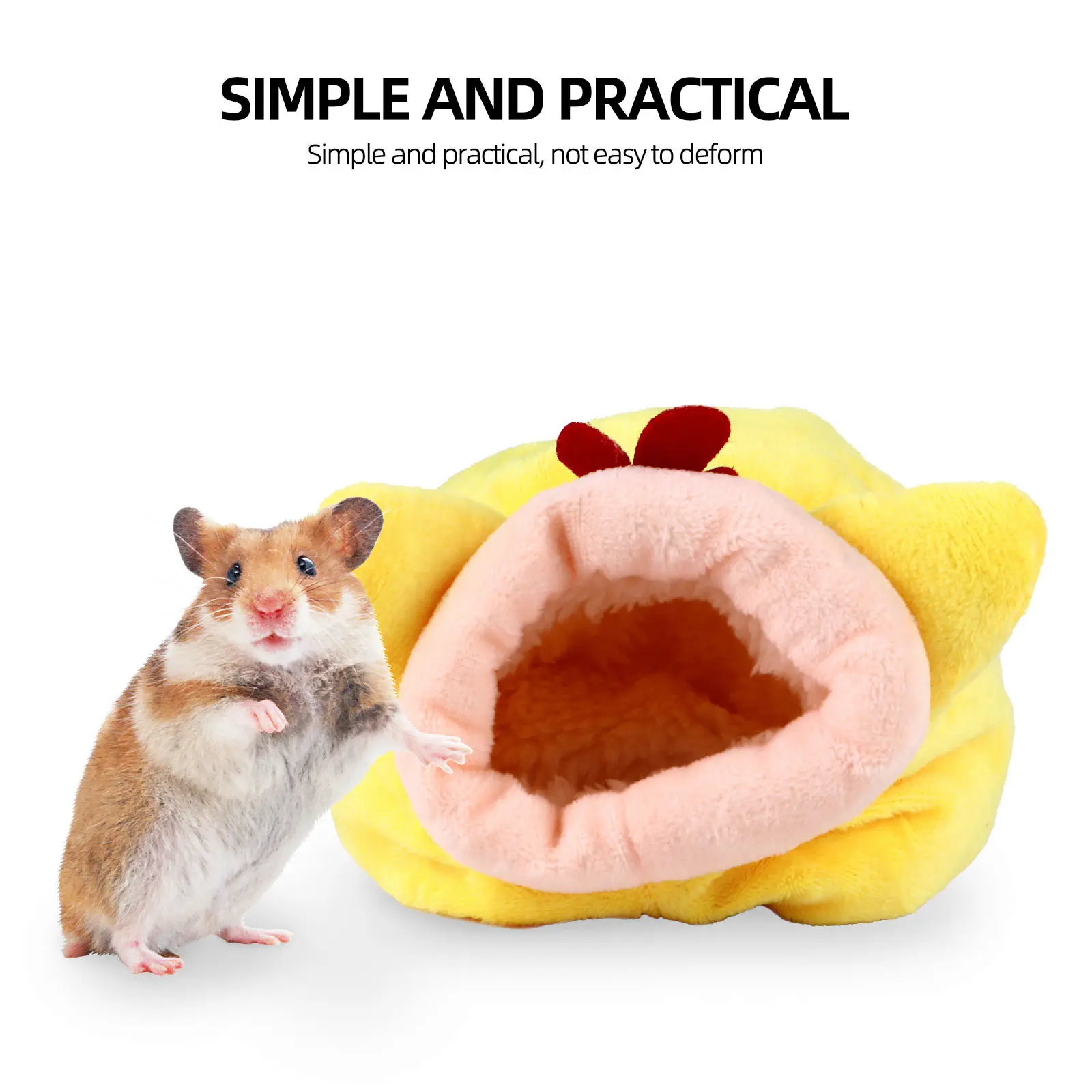 

2 pcs Warm Pet Bed Hedgehog Winter Nest Small Animals Lovely Design Hide Flannelette Material Guinea Pig Cave Beds