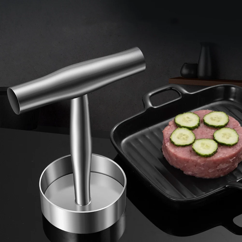 

Cake Press Burger Kit Bacon Grill DIY Mold Steak Weight Stainless Steel Hamburger Smasher Tool