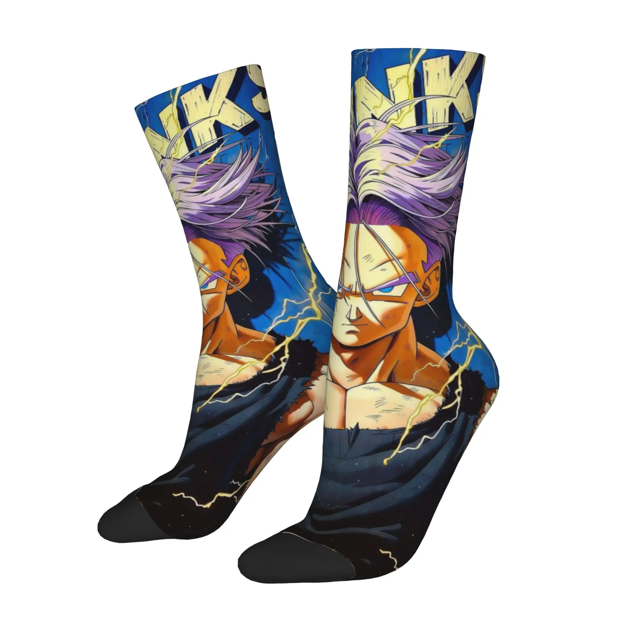1 Pair Funny Sock Dragon Ball Trunks (13) Harajuku Seamless Pattern Printed Men Socks Casual Men's Socks