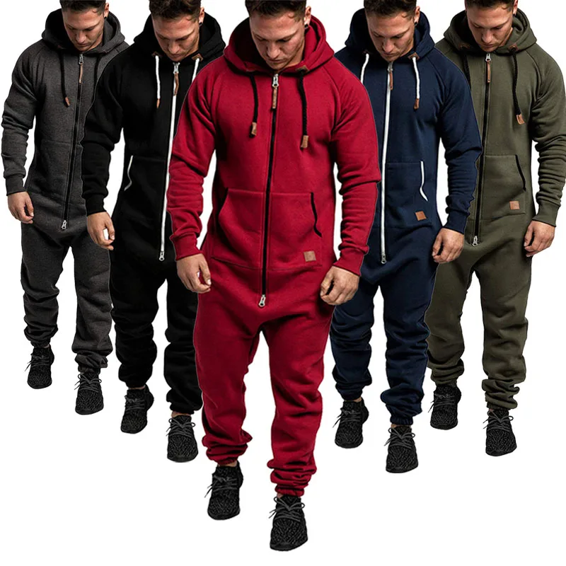 Men Warm Teddy Fleece Onesie Fluffy Sleep Lounge Adult Sleepwear One Piece Pyjamas Male Jumpsuits Hooded Onesies For Adult Men