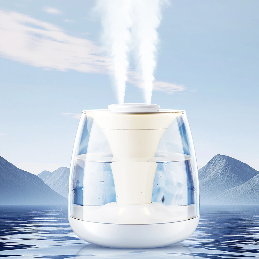 Dual-Spray Haushalts-Luftbefeuchter mit großem Nebel, leiser Schlafzimmer-Luftbefeuchter, 3000ml großes Fassungsvermögen, zweistufiger Nebel-Luftbefeuchter – Detail 7