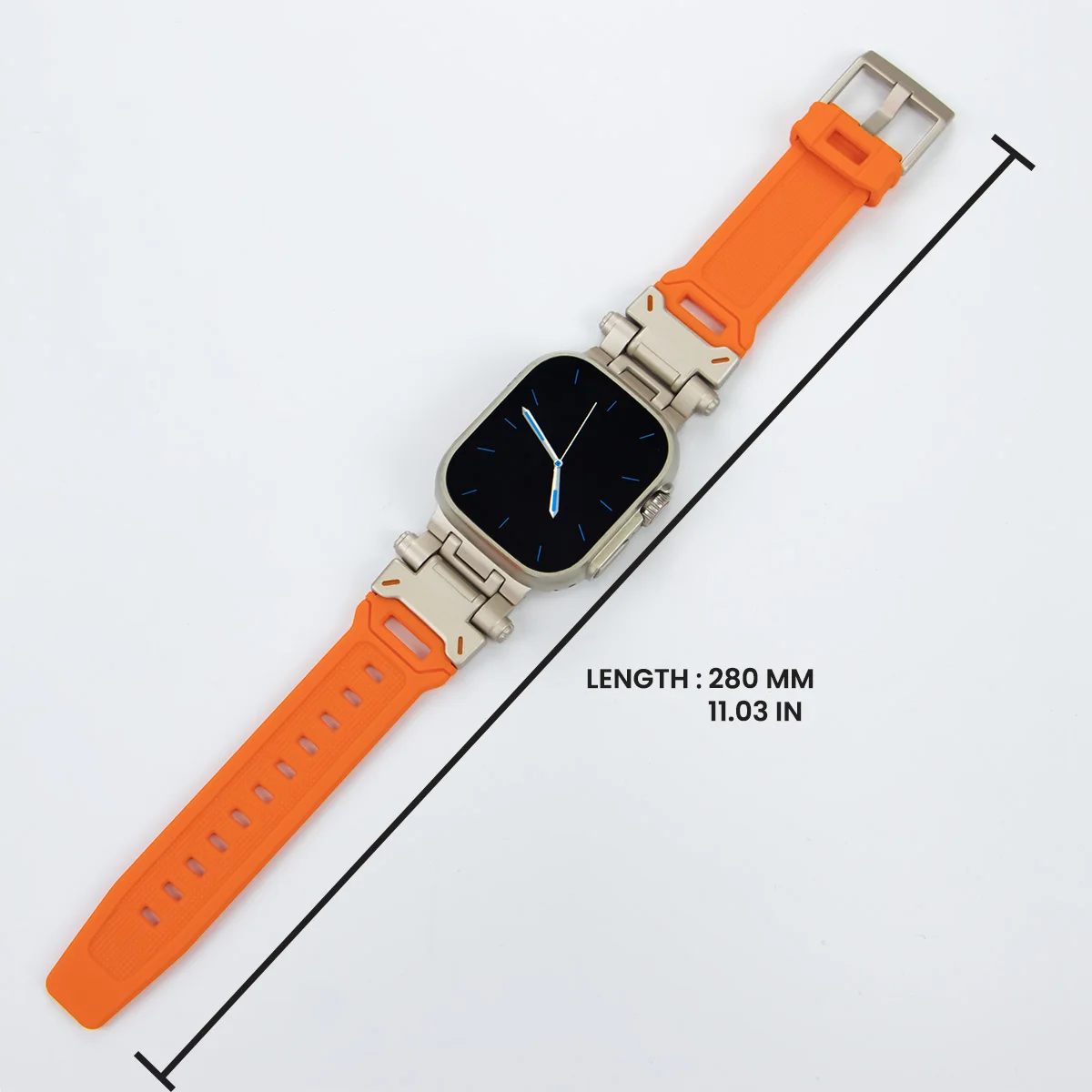 TPU Sport Strap for Apple Watch 9 45mm Ultra 2 49MM 44mm 42mm Titanium Color Silicone Watch Band for IWatch 9 8 SE 7 6 4 5 3