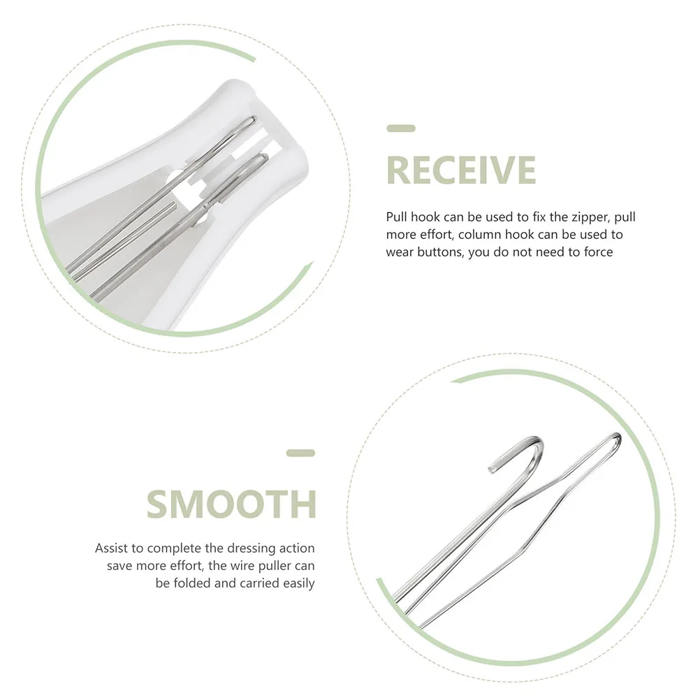 

2pcs Hook Tools Clothes Wearing Assistance Buttoning Device For Shirts Coats One Hand Use Fixed Easy Pulling Button