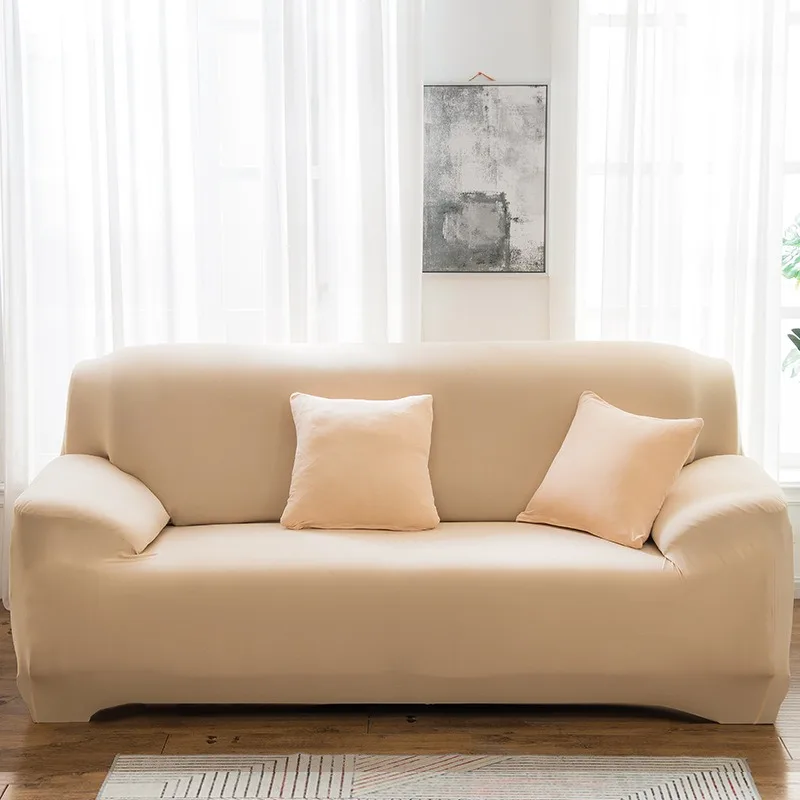 Solid Color Elastic Sofa Coverr Full Cover Sofa Cushion Fabric Full Cover Single Double Three Four Sofa Combination