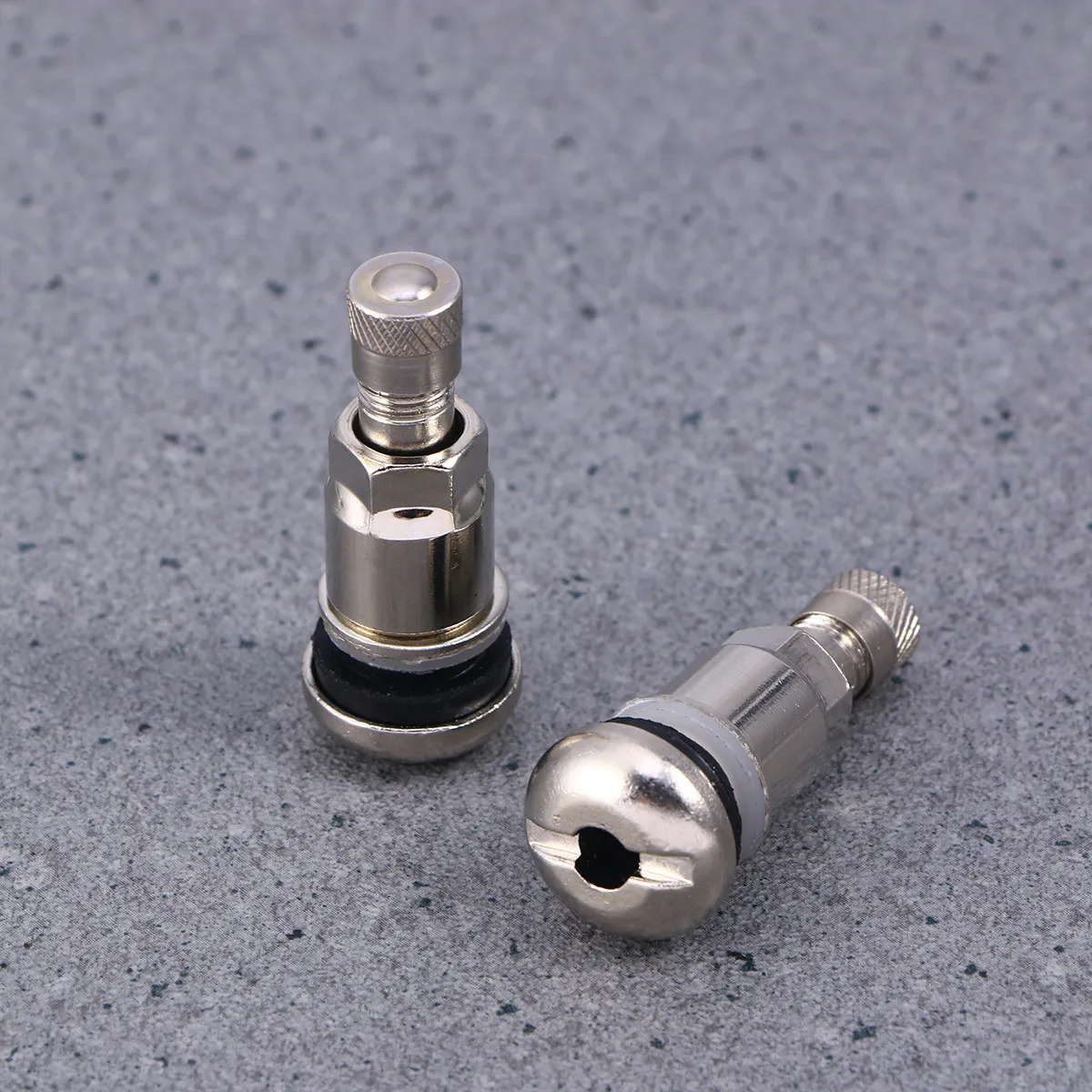 4Pcs Robust Snap-in Tyre Stems Premium Rubber Cap Steel Base Brass Core for Automobile Motorcycle Bicycle Tire Air Seal