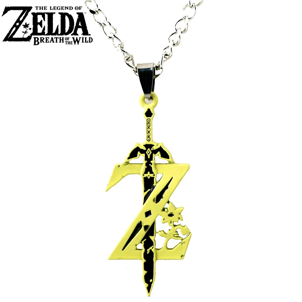 The Legend of Zeldas Sky Sword Model Bag Pendant Necklace for Men Women Vintage Enamel Keychain Fans Collectible Jewelry Gift