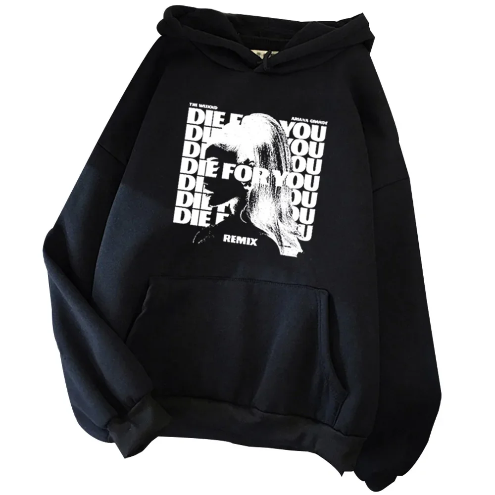 Ariana Grande pattern print men's autumn and winter hoodie Harajuku tops adult parent-child outdoor leisure warm sweatshirt