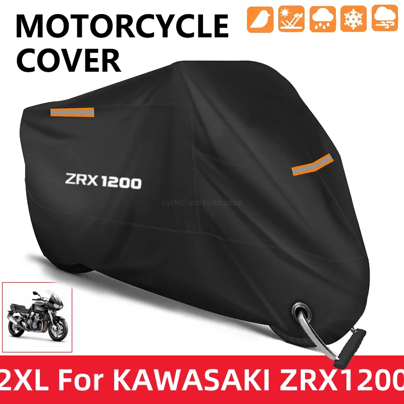 

Motorcycle Cover Waterproof Outdoor Scooter UV Protector Dust Rain Cover For Kawasaki ZRX1200R ZRX1200 R ZRX 1200 R 2001 2002