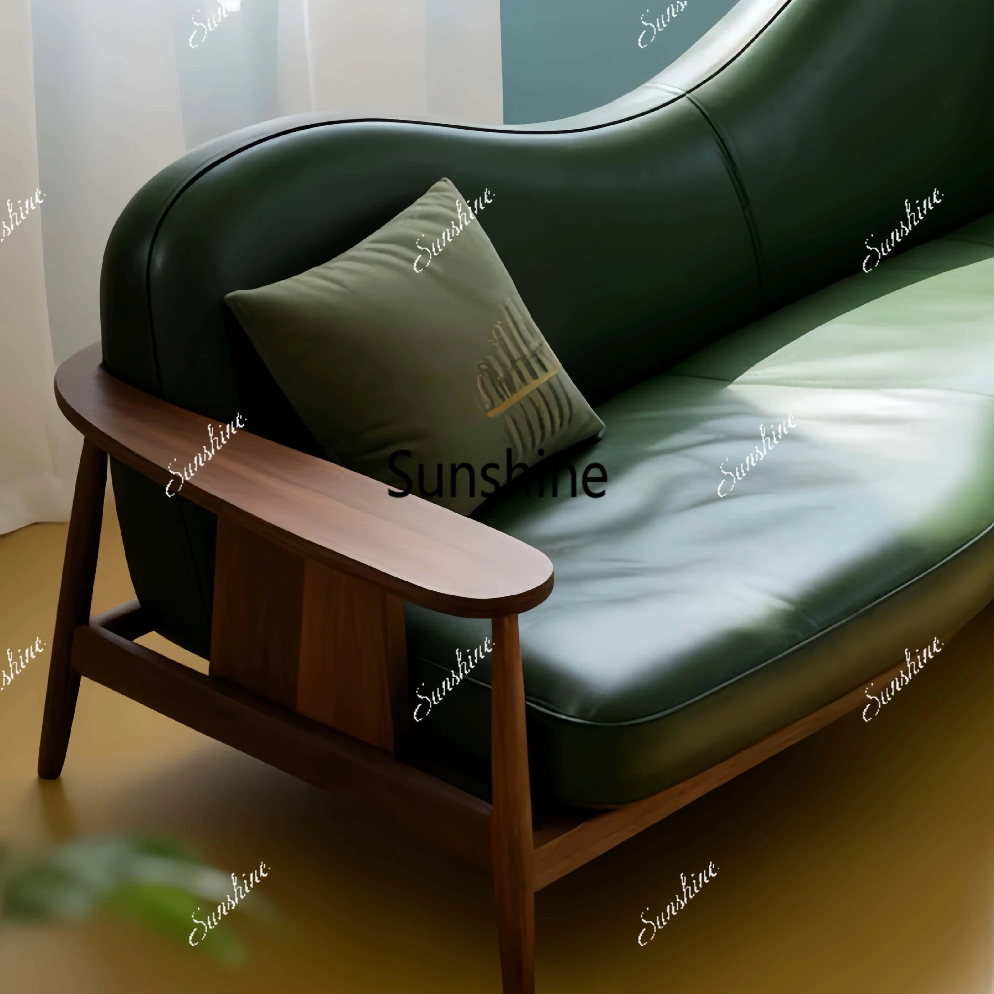 

New Chinese style, solid wood sofa living room, simple home high-end sense, customized concubine couchY