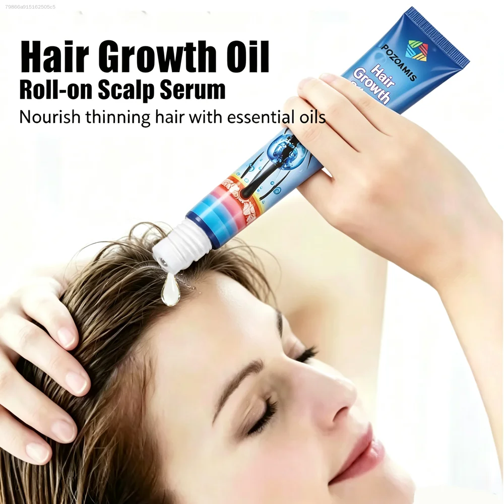 Portable Scalp Massage Roller Serum Daily Hair Root Care Repair Hair Reduce Dry & Hair Loss.