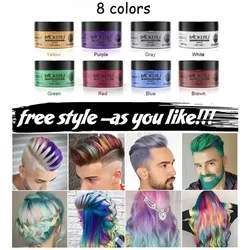 100g DIY Hair Wax Color Cream Temporary Hair Dye Wax Grandma Ash Color Dye Cream One Time White Gray Paint Wax Clay for Hair