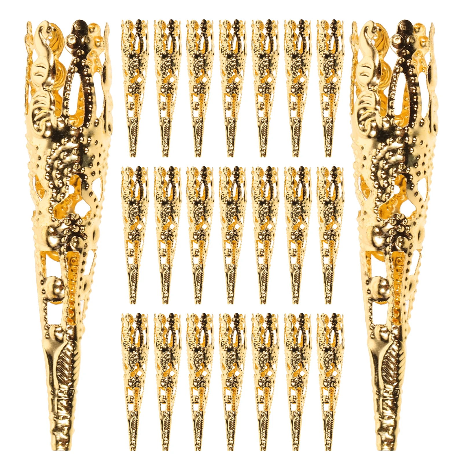 

100pcs Long Hat Bead Caps Jewelry Cone 5-Petal Iron Metal 5-Petal Iron Bead Cones Charm Accessories Trumpet Shape Holder