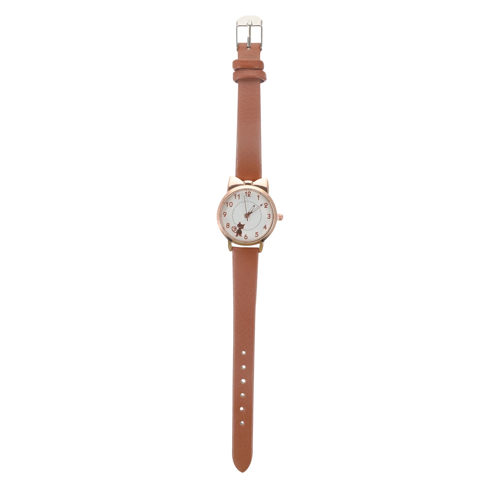 

1pc Luminous Student Watch Fashion Cartoon Kitten Green Strap Quartz Wristwatch Girls Watches Children Band