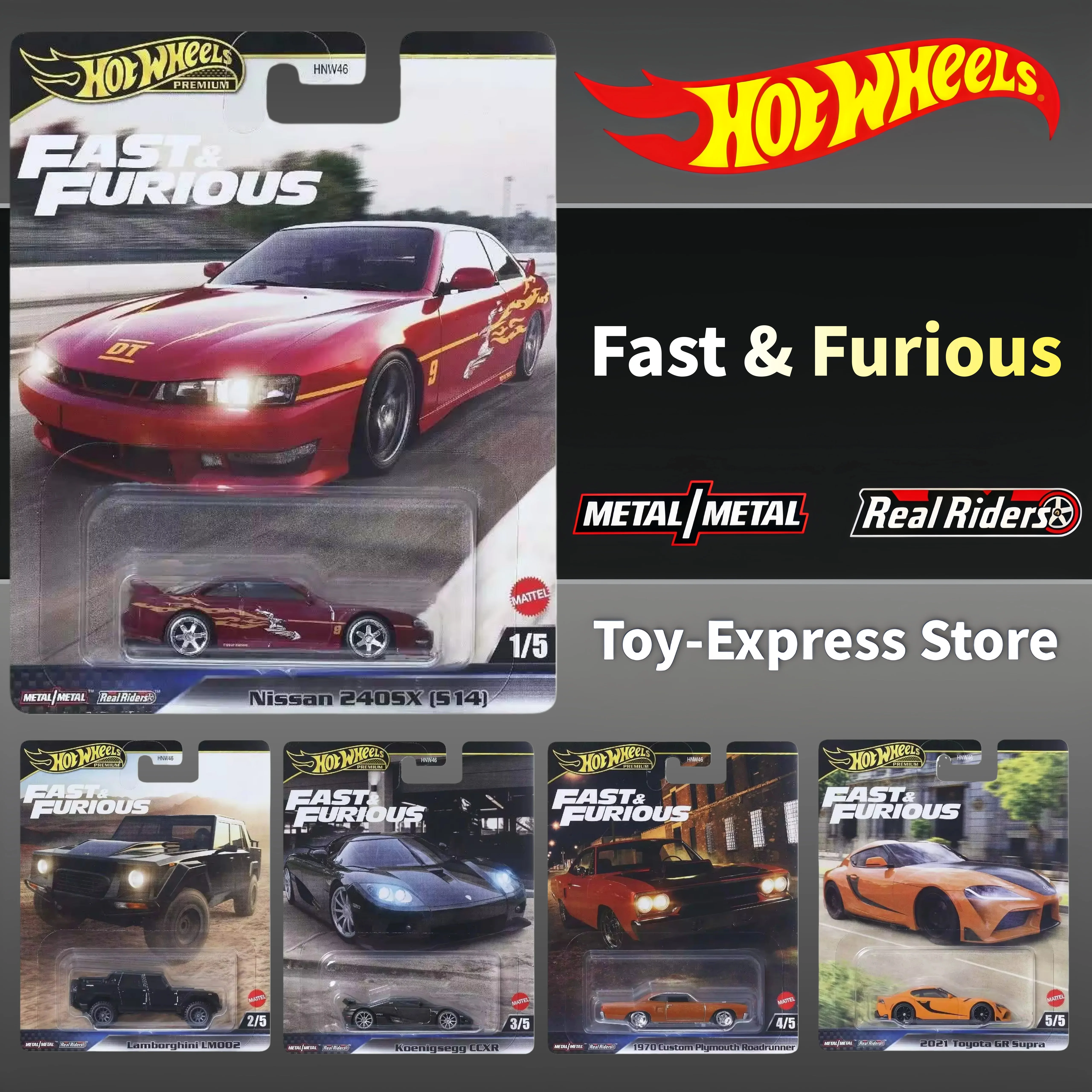 

Hot Wheels Premium 2025 Fast & Furious Nissan Lamborghini Koenigsegg Toyota 1:64 Car Model Boys Kids Toys Hotwheels Collectible
