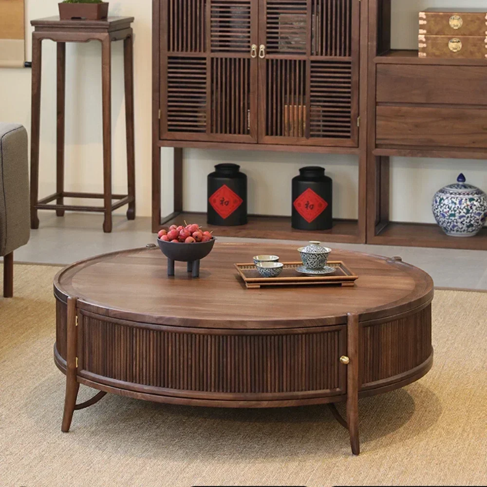 

Round Tea Table Solid Wood Living Room round Coffee Table