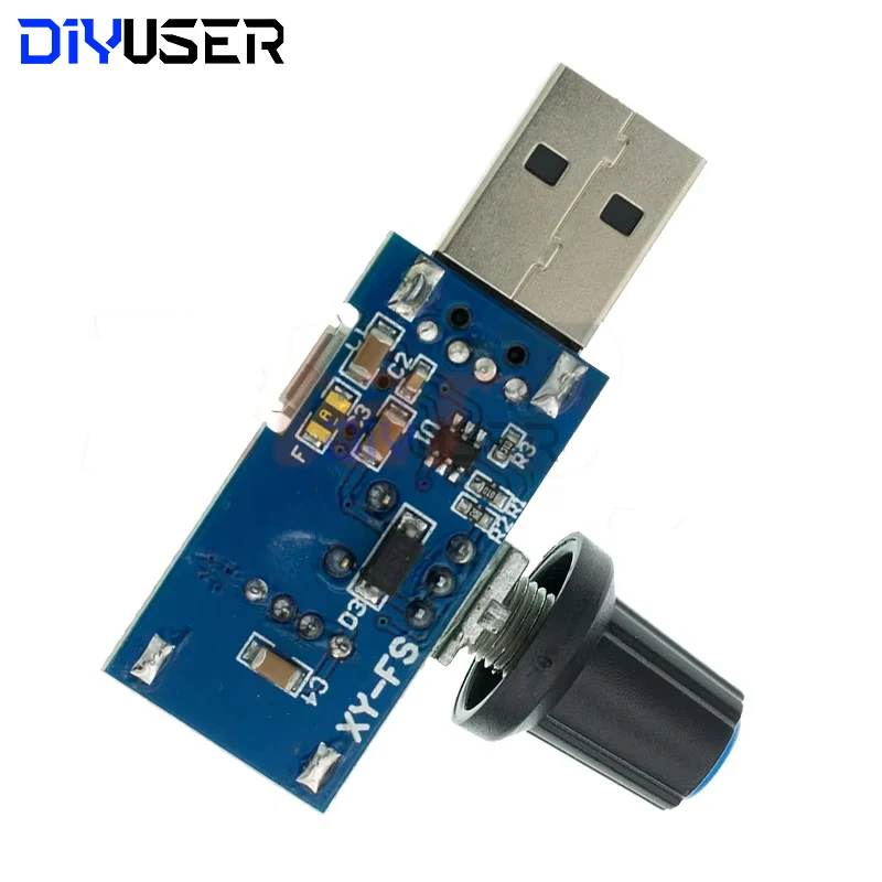 โมดูลควบคุมความเร็วพัดลม 5V PWM,มินิ USB DC Cooling Governor 4-Speed ​​ปรับสำหรับ PC Case 3D เครื่องพิมพ์เงียบ