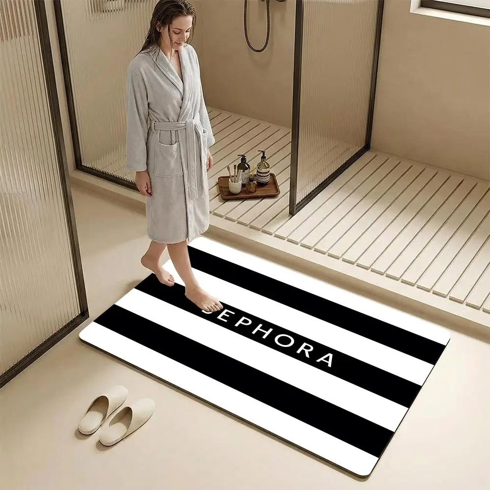 S-Sephora FASHION Floor Mat Diatomite Bath Mat – Highly Absorbent, Non-Slip, Quick-Drying Bathroom Rug