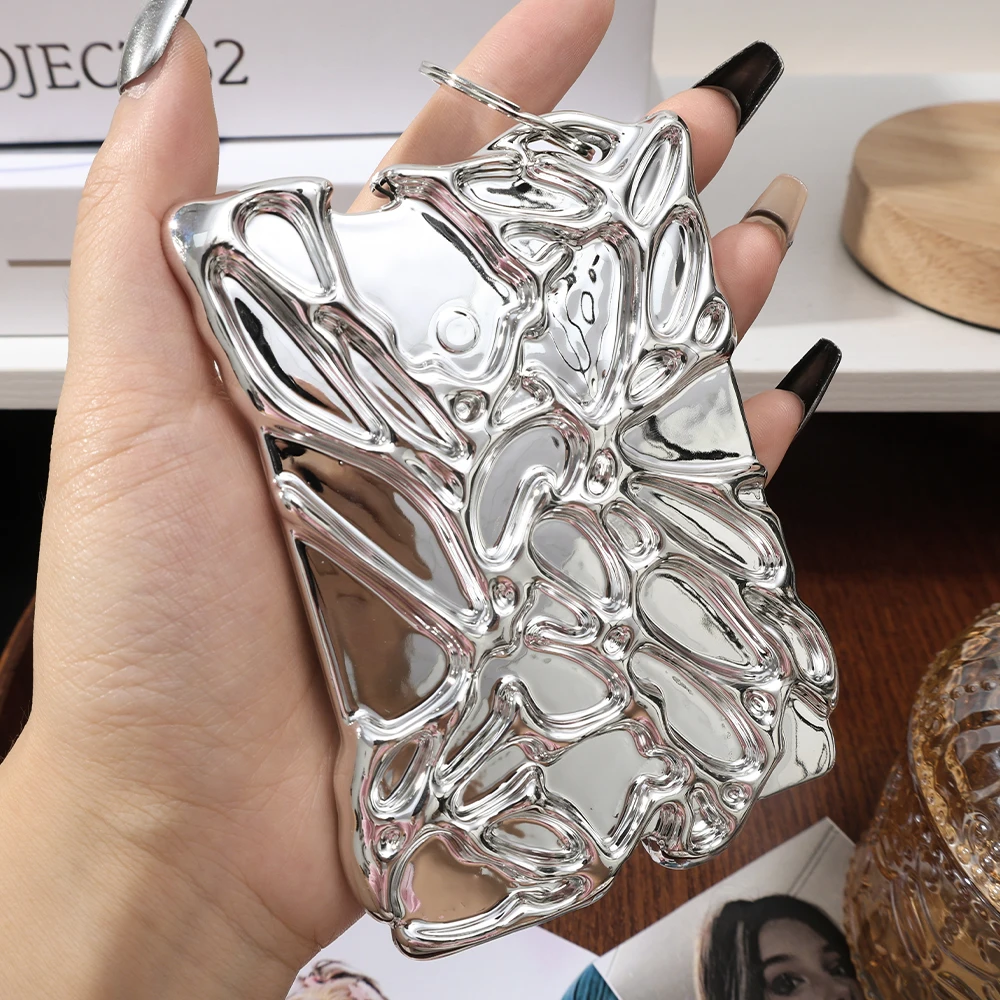 Creative Silver Electroplated Photocard Frame Protector For Idol Kpop Photo Cards Packaging Sleeve Metal Texture Cover