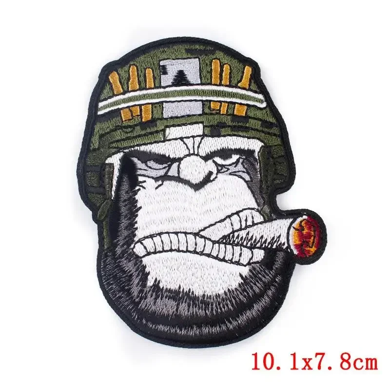 Embroidered Patch Iron On Patches for Clothing Pocket Gorilla Clothes Stickers Fabric Sewing Thermal Adhesive Applique Fusible