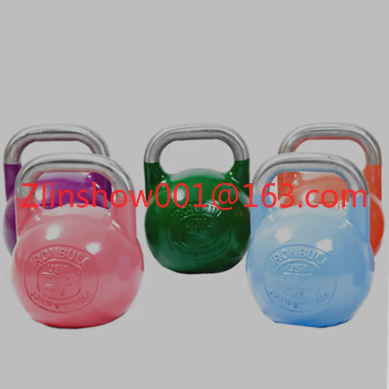 Wettbewerb Stahl Kettlebell Gym Training Wettbewerbsfähige bunte Malerei Gewichtheben individuelles Logo Kettle Bells