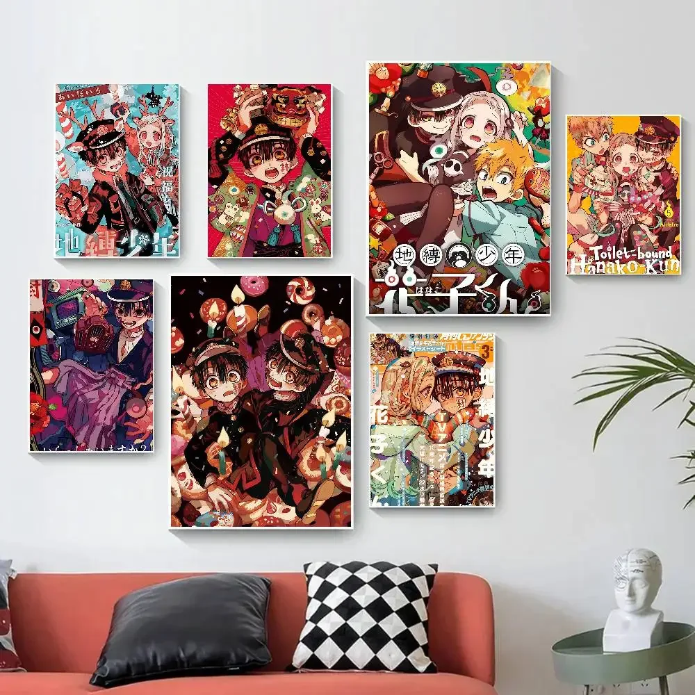 Jibaku ShO-unen HanakO--kun Poster  Wall Art Canvas Print, Retro Comic Artwork Home Room Decor, Aesthetic Gift For Anime Lovers