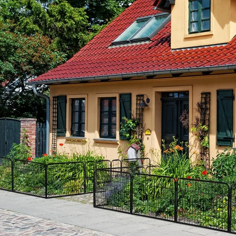 24inx85ft ديكور حديقة سياج مقاوم للصدأ للطي سياج المشهد فناء زهرة السرير الحيوان حاجز الحدود للكلاب