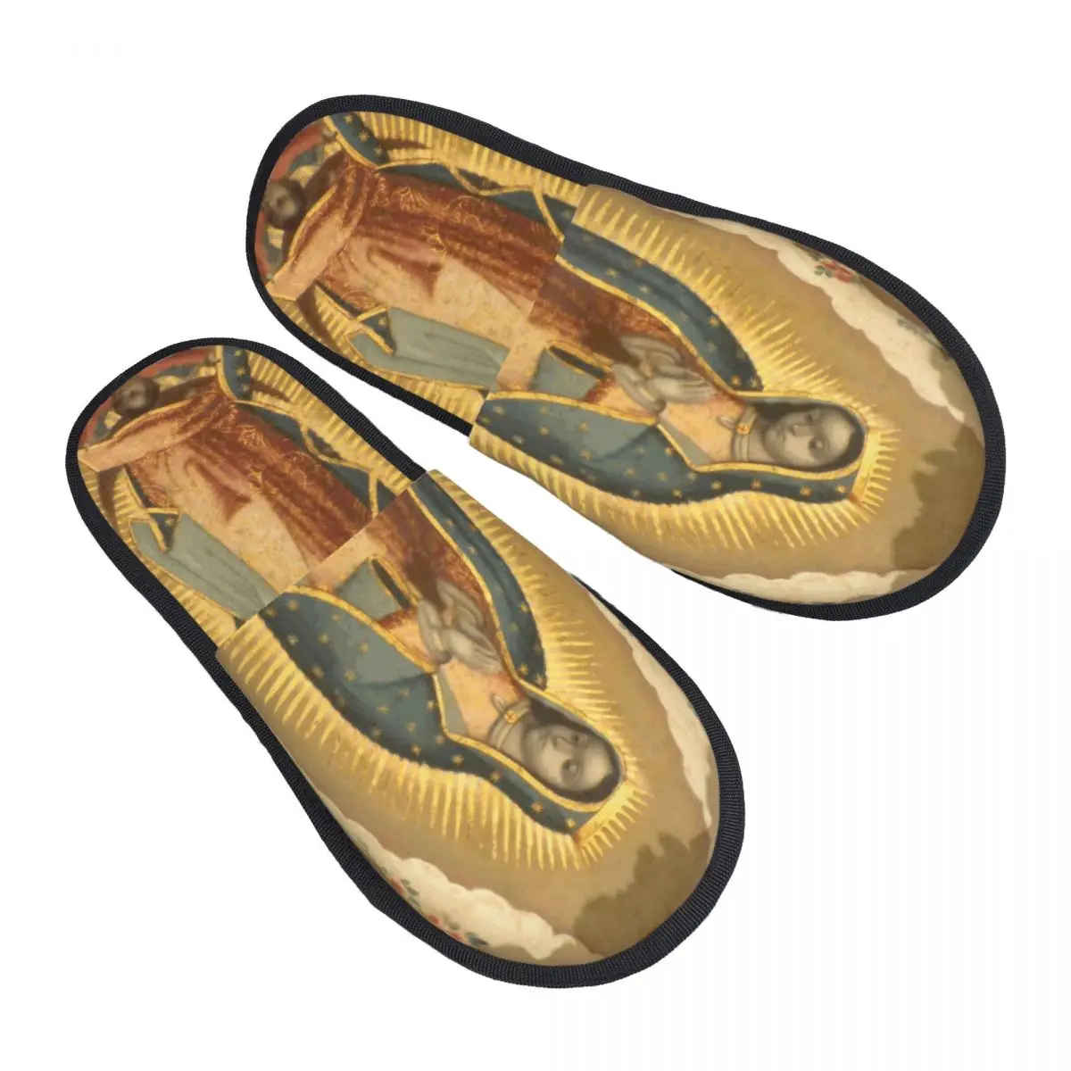 

Virgin Of Guadalupe Virgin Mary House Slippers Women Soft Memory Foam Mexico Catholic Saint Slip On Bedroom Slipper Shoes