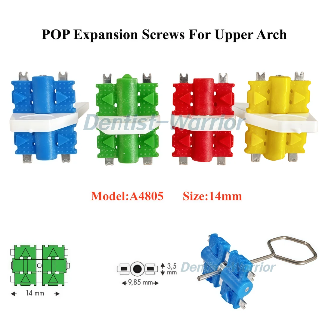 Dental Palatal Expander Orthodontic POP Style Expansion Screws For Upper Arch 14mm Colorful