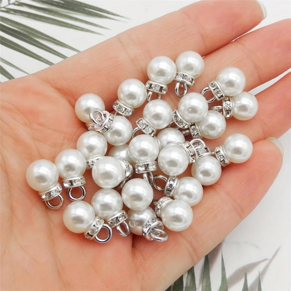 12 Pieces Simple Elegant White Acrylic Faux Pendants with Metal Caps - DIY Jewelry Making Supplies for Earrings, Necklaces, Brac