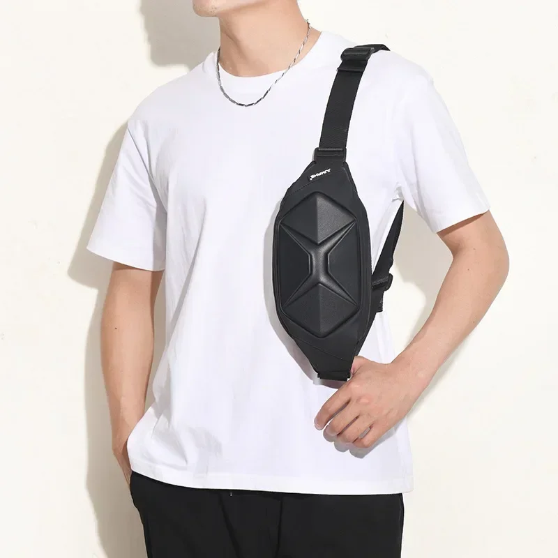 

2024 Fashion Hard Shell Motorcycle Trendy Chest Bag, Simple and Fashionable Crossbody Bag, Men's Sports and Leisure Waist Bag