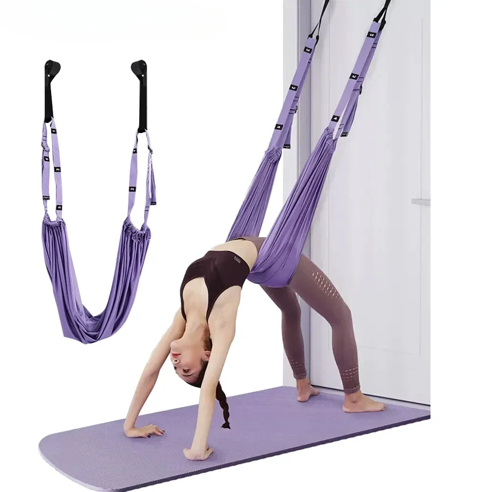 Aerial Yoga Strap Pull Rope Woman Hammock Stretch Leg Splits Trainer Female Gym Belt Aerial Hammock Swing Stretching Inversion