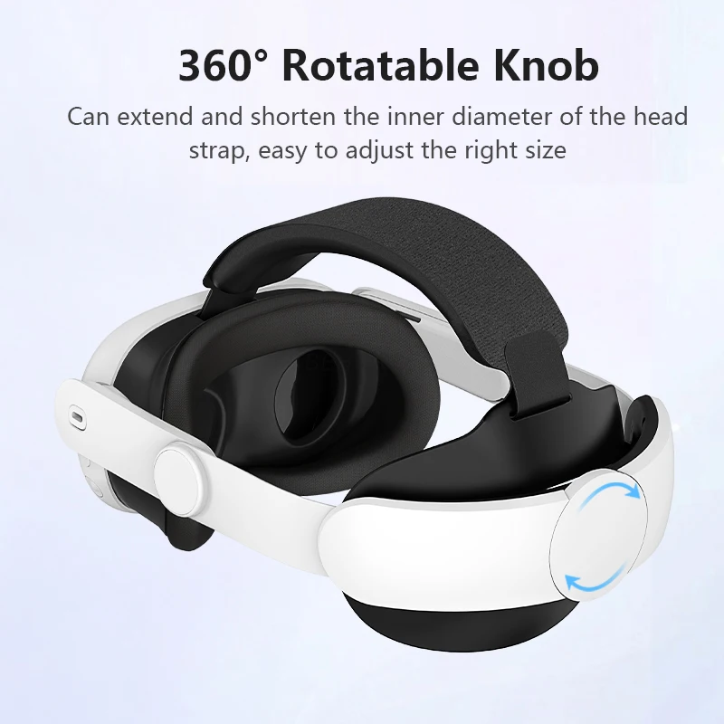 حزام رأس قابل للتعديل لـ Oculus Quest 3 VR مريح في الارتداء، حزام Elite لملحقات Meta Quest 3S VR