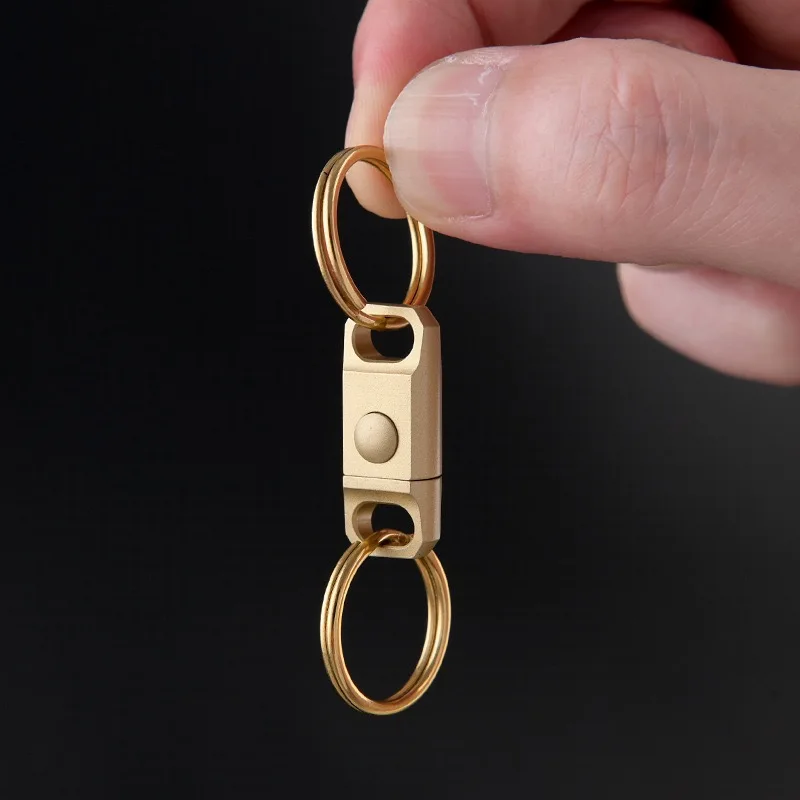 Mini fibbia a sgancio rapido in ottone Portachiavi a doppio anello Portachiavi per auto a sgancio rapido Zaino per bagagli Fibbia con dado di collegamento