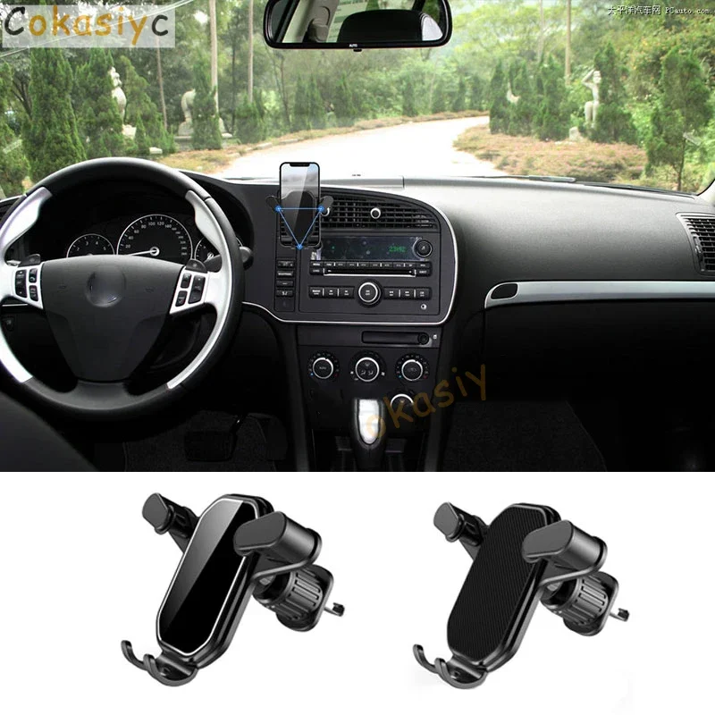 Suporte universal de celular para carro, gravidade, para saab scania 9-3 93 9-5 9 3 9000 9 5 gps, suporte de ventilação de ar, acessórios de montagem