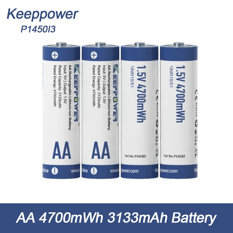 

Keeppower P1450I3 AA 1,5 В 4700 мВтч 3133 мАч литий-ионная аккумуляторная батарея