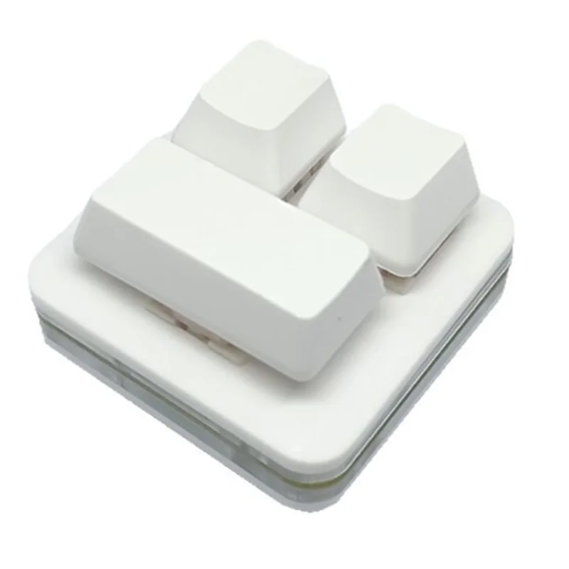 Exquisito a prueba de polvo, 3 teclas, doble fila, Mini teclado mecánico, grabación, pasta de copia silenciosa, tecla de acceso directo personalizada