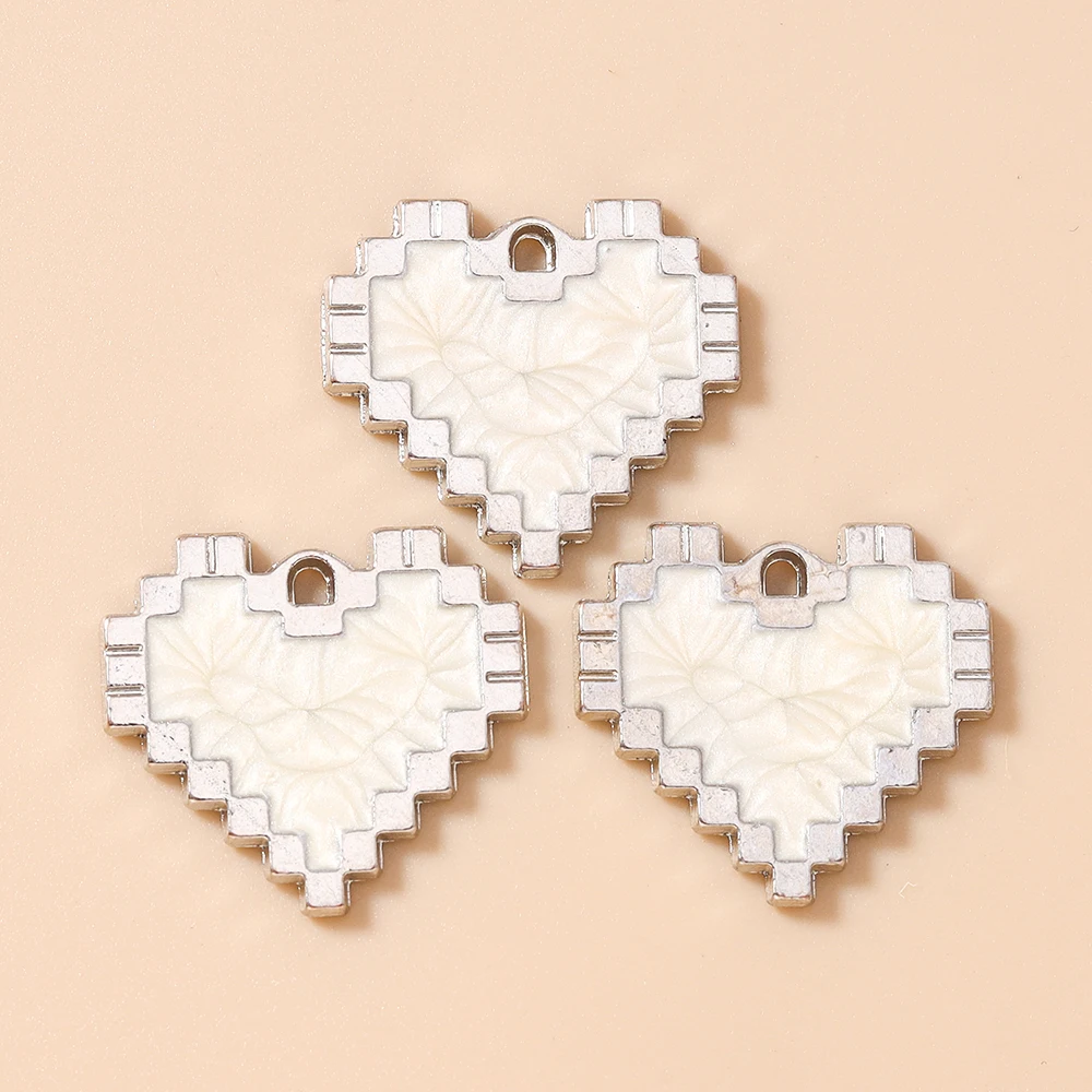 Leslie 20 Stück 20*22mm Bunte Herzanhänger für DIY Schmuckherstellung Zubehör Handgemachte Ohrringe Schlüsselanhänger Halsketten Anhänger – Detail 8