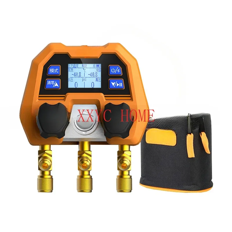 

English Interface DMG-4B Digital Display Double Meter Valve Electronic Manifold Refrigeration Digital Display Manifold-14~800psi