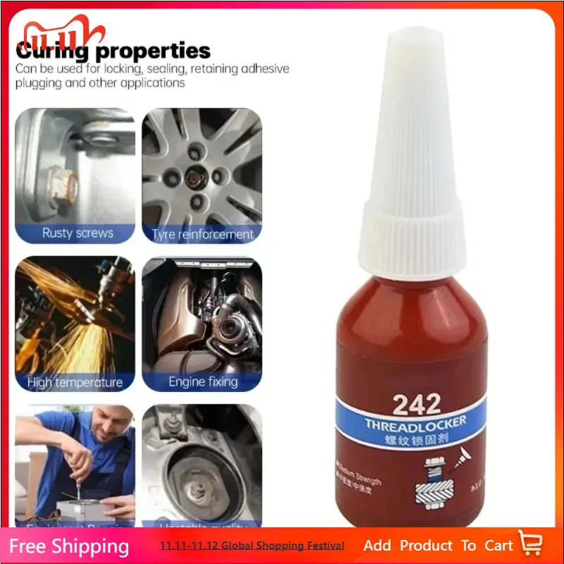 

10ml Threadlocker Anaerobic Glues Anti Loose Screw Glues Fastening Sealant Quickly Cured Thread Locking Agent Sealant for Screws