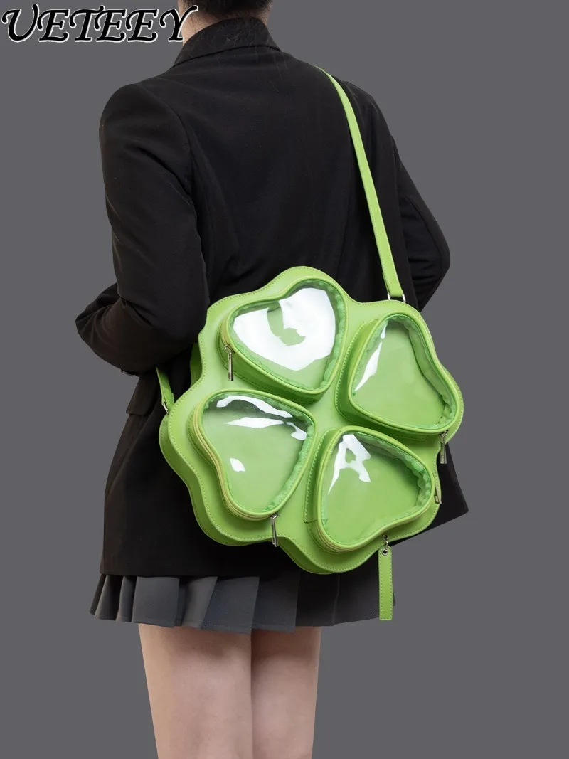 

Original Heart Sweet Cute Large Capacity Single Shoulder Crossbody Backpack Solid Color Versatile School Bag Travel Backpacks