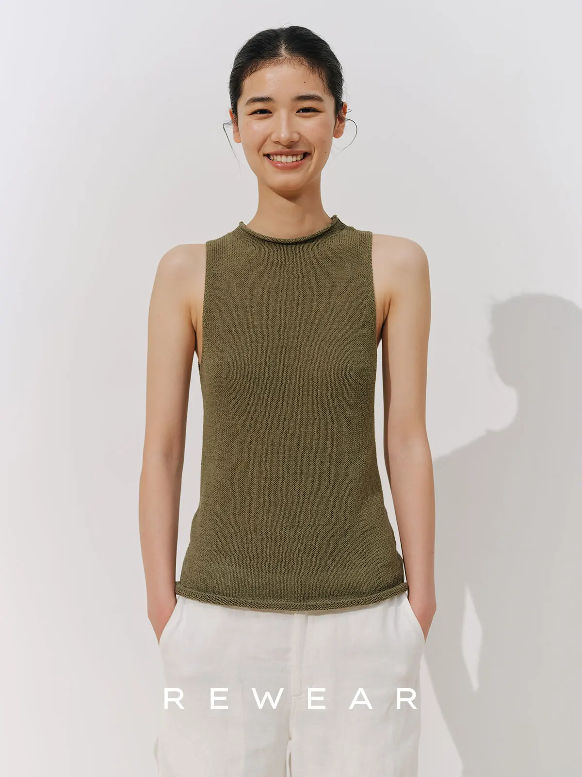 

Женский вязаный жилет REWEAR 16267: повседневный, свободный, из льна и хлопка, с отворотами на воротнике, винтажный, приталенный, дышащий, H-образный, без спинки