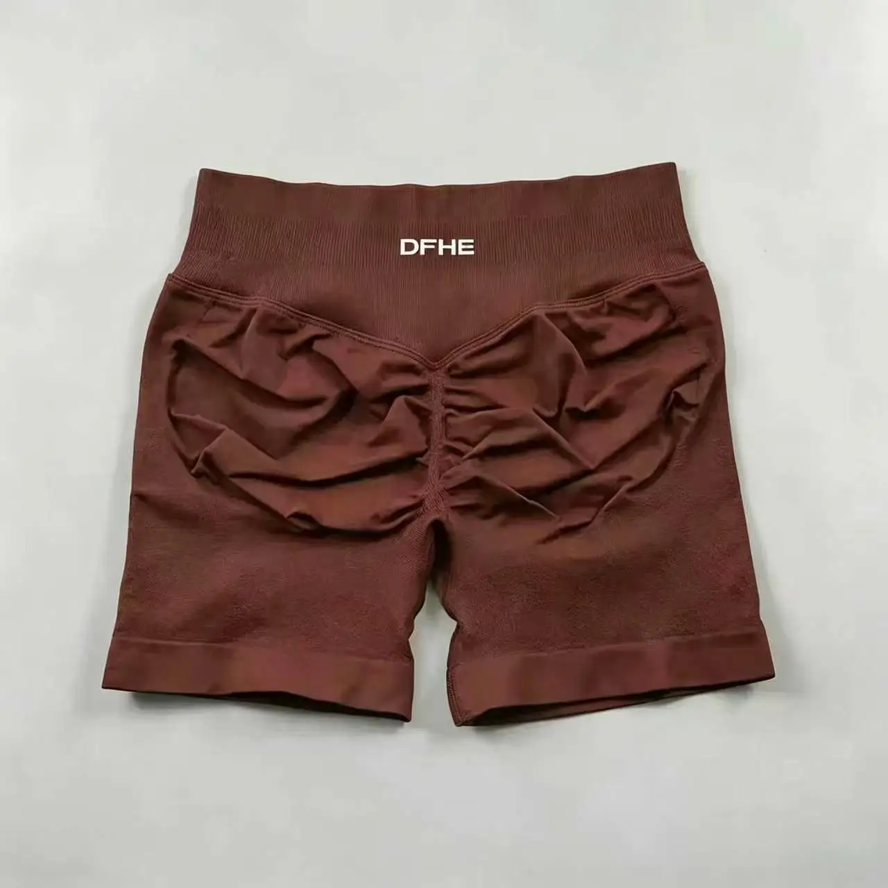 Pantaloncini yoga donna in nylon a vita alta
