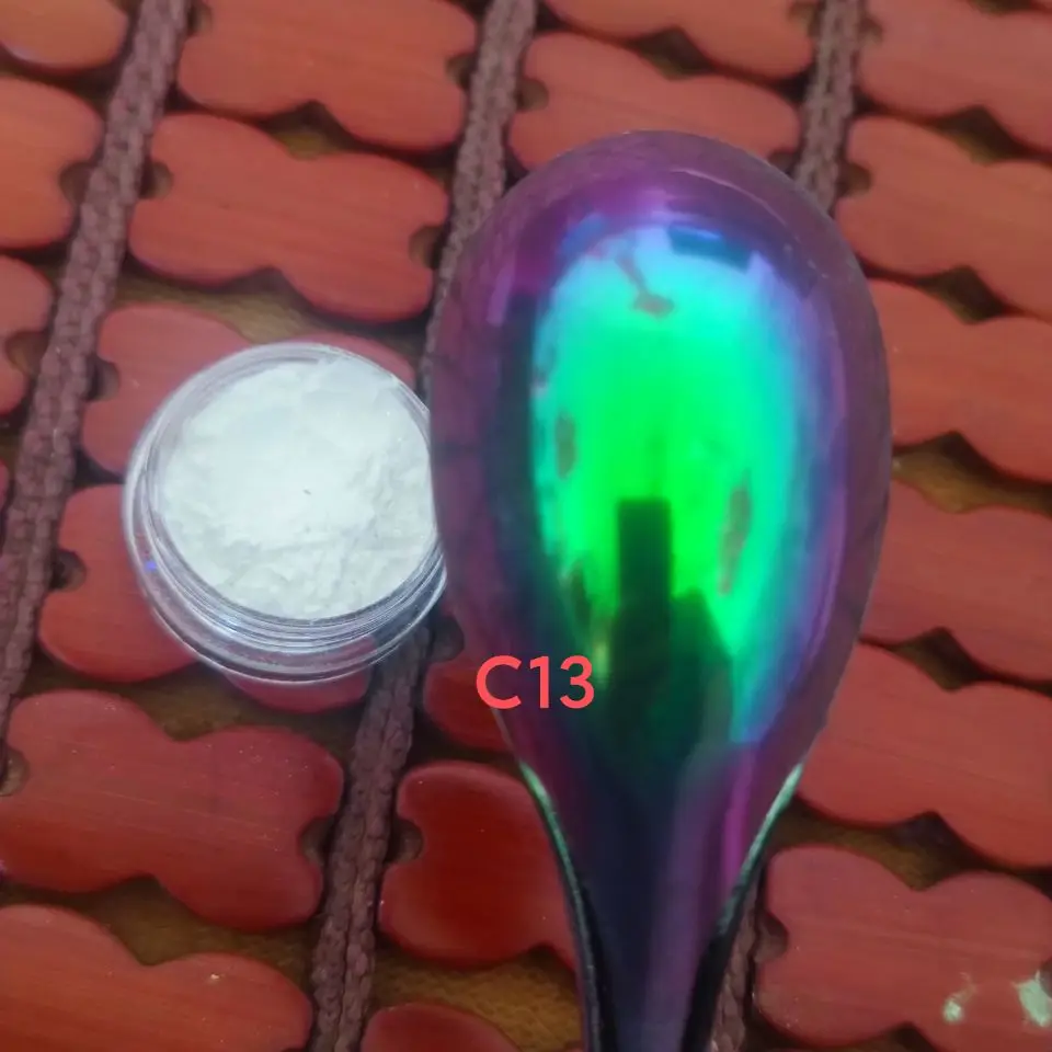 Iridescent Rainbow White Aurora Chrome Super Shifting Chameleon Colorshift Automotive Paint Pigment Powder C13