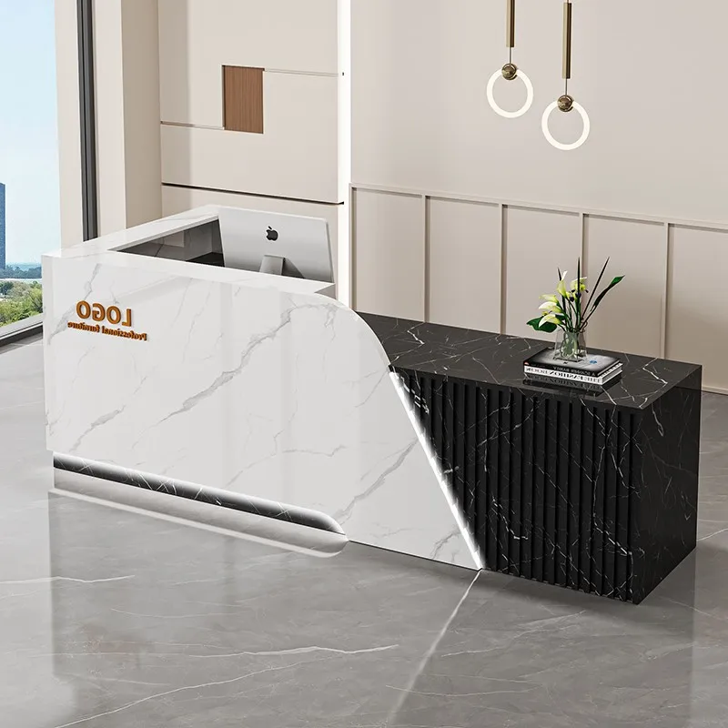 

Classic European Reception Desk Premium Trendy Beauty Glamour Reception Desks Unique Design Tresen Rezeption Office Furniture