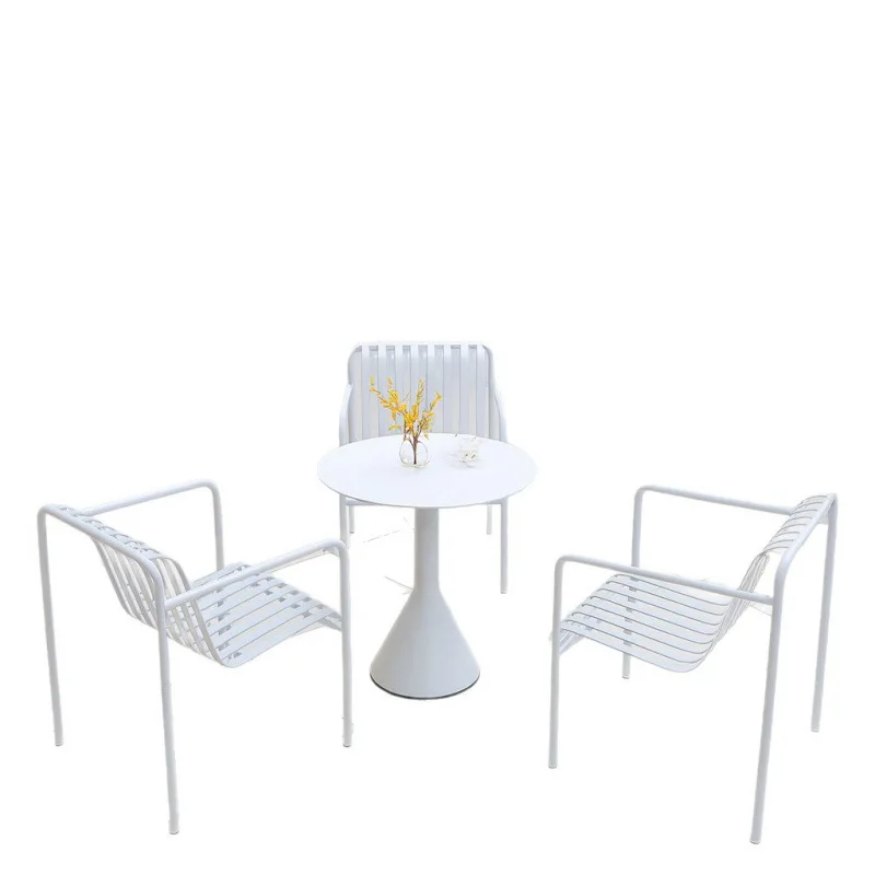 

Outdoor table and chair combination sitting area Leisure chair Cafe Bar Exterior commercial open-air wrought iron table