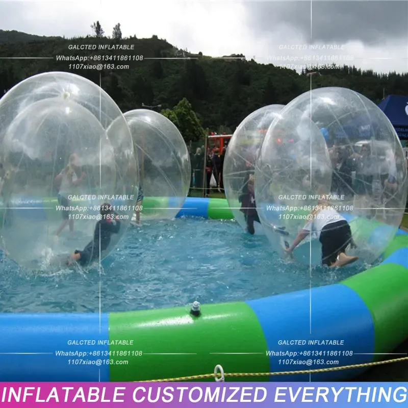 كرة المشي المائية كرة زورب 2 متر بولي كلوريد الفينيل كرة الهامستر البشرية نفخ بالون الماء معدات اللعب المائي الرقص الواضح